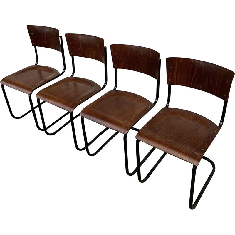 Set of 4 vintage Bauhaus chairs 1930s