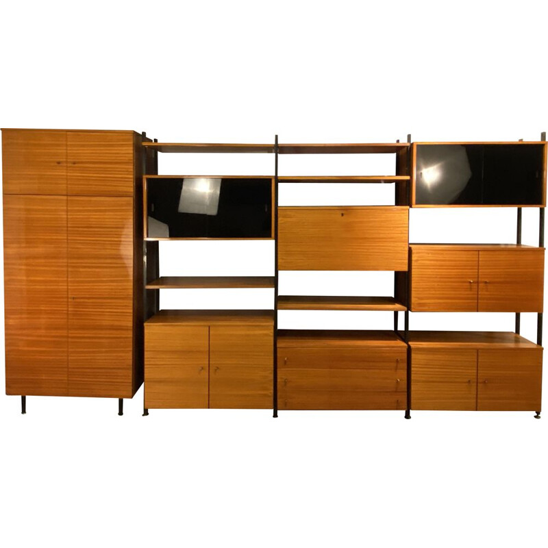 Vintage Modular bookcase with wardrobe 1960s