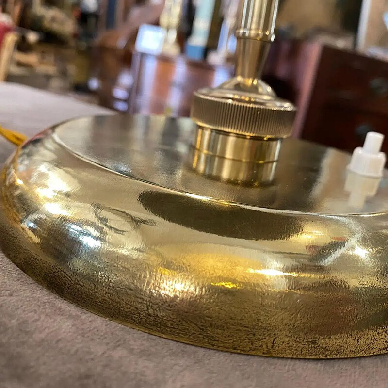 Vintage Modern Solid Brass Table Lamp, Italian