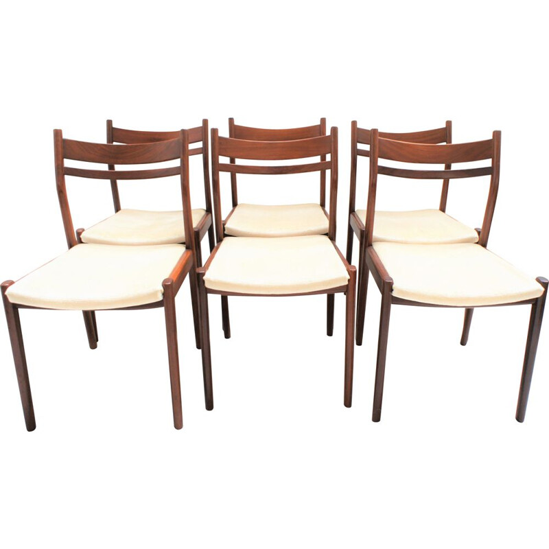 Set of 6 vintage teak chairs by Gessef consorzio Sedie Friull 1960s