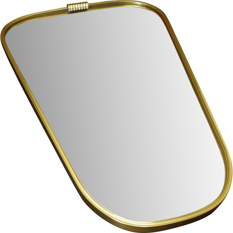 Vintage Rockabilly asymmetrical mirror in a golden metal frame