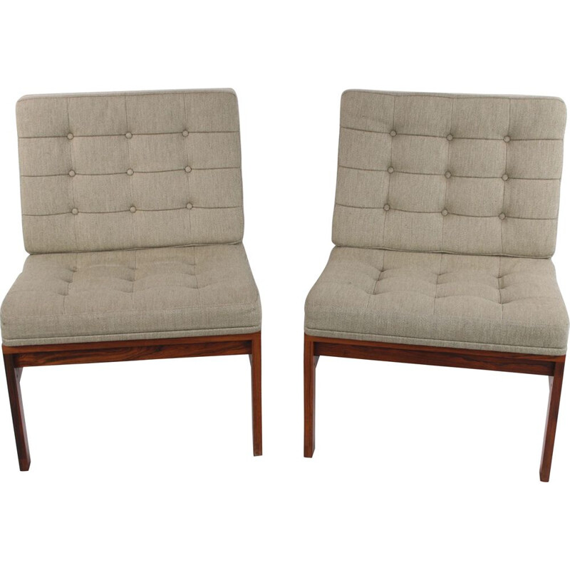 Pair of vintage Rosewood Armchairs by Ole Gjerlov-Knudsen, Danish 1960s