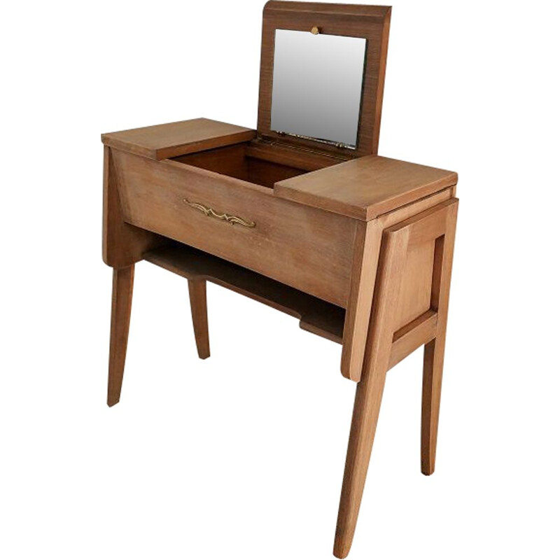 Vintage dressing table in raw oak