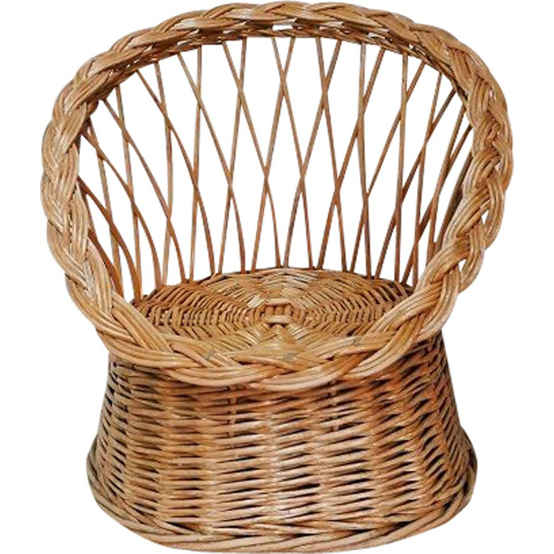 Vintage Rattan armchair for children