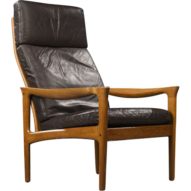 Vintage Teak Lounge Chair to Illum Wikkelso from Glostrup, Danish 1960s