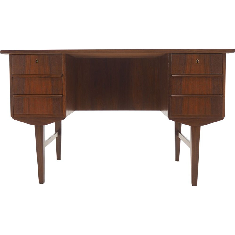 Vintage Teak Free Standing Writing Desk, Denmark 1960s