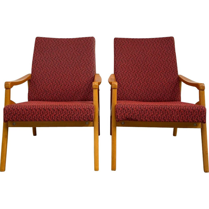 Set of vintage armchairs by J.Jiroutek, Czech republic