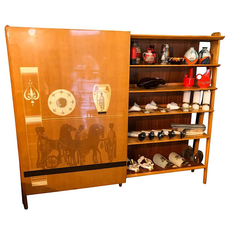 Vintage Vittorio Dassi Modern Bookcase and Wardrobe 1960