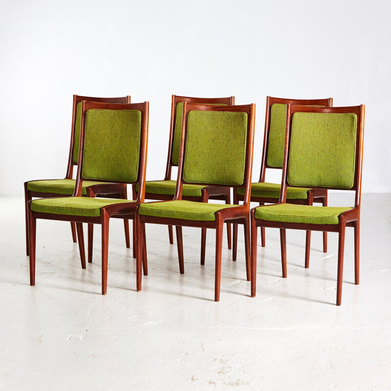 Set of 6 vintage Mahogany Dining Chairs by Karl-Erik Ekselius for JOC Vetlanda 1960s