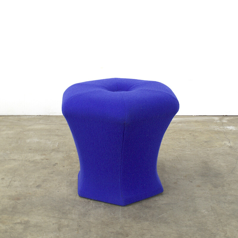 Stool in blue fabric - 1980s