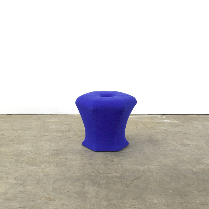 Stool in blue fabric - 1980s