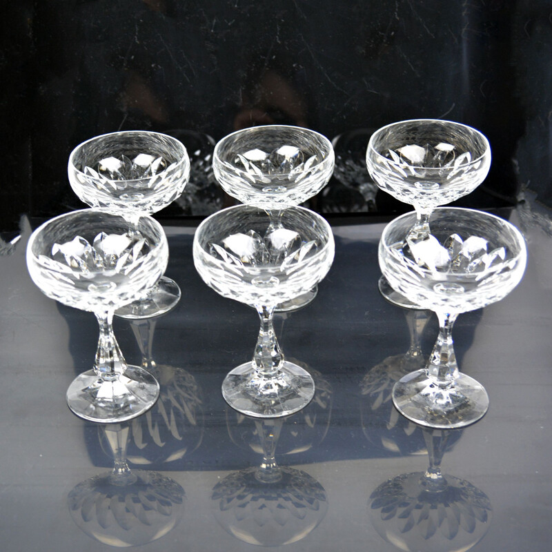 Set of 6 vintage Iris champagne glasses for Villeroy & Boch, Germany 1980s