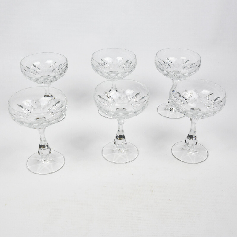 Set of 6 vintage Iris champagne glasses for Villeroy & Boch, Germany 1980s