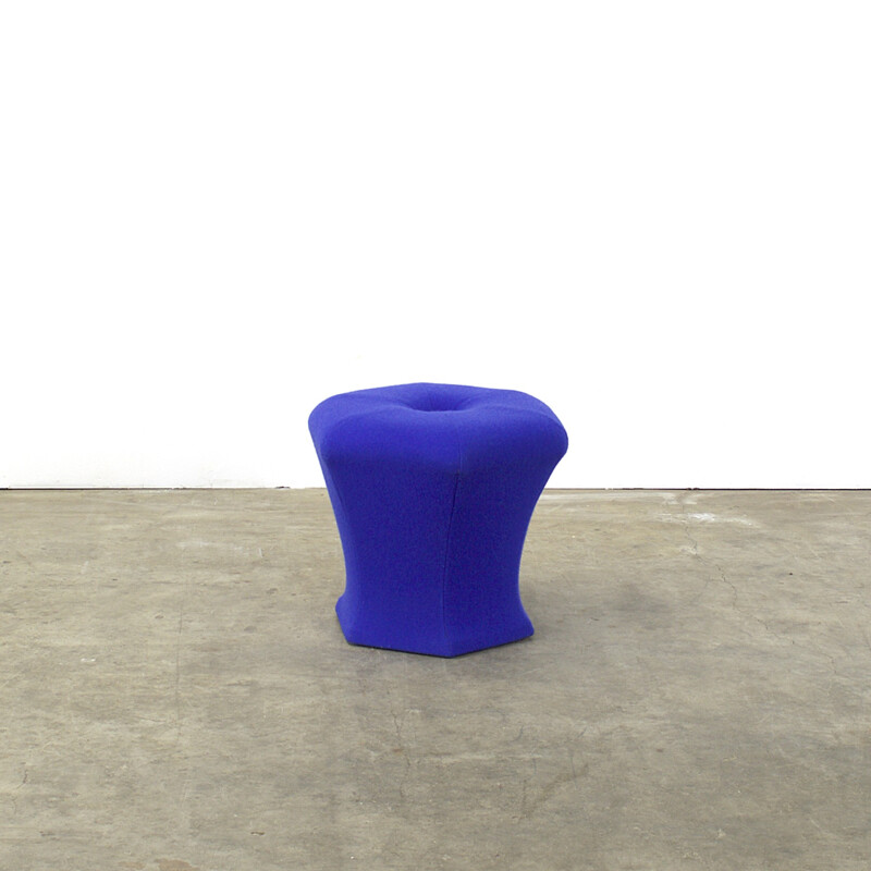 Stool in blue fabric - 1980s