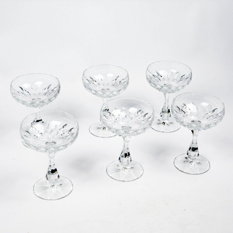 Set of 6 vintage Iris champagne glasses for Villeroy & Boch, Germany 1980s