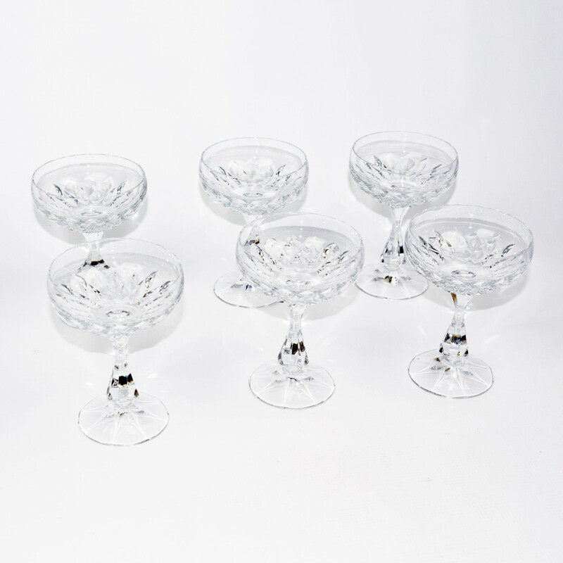 Set of 6 vintage Iris champagne glasses for Villeroy & Boch, Germany 1980s