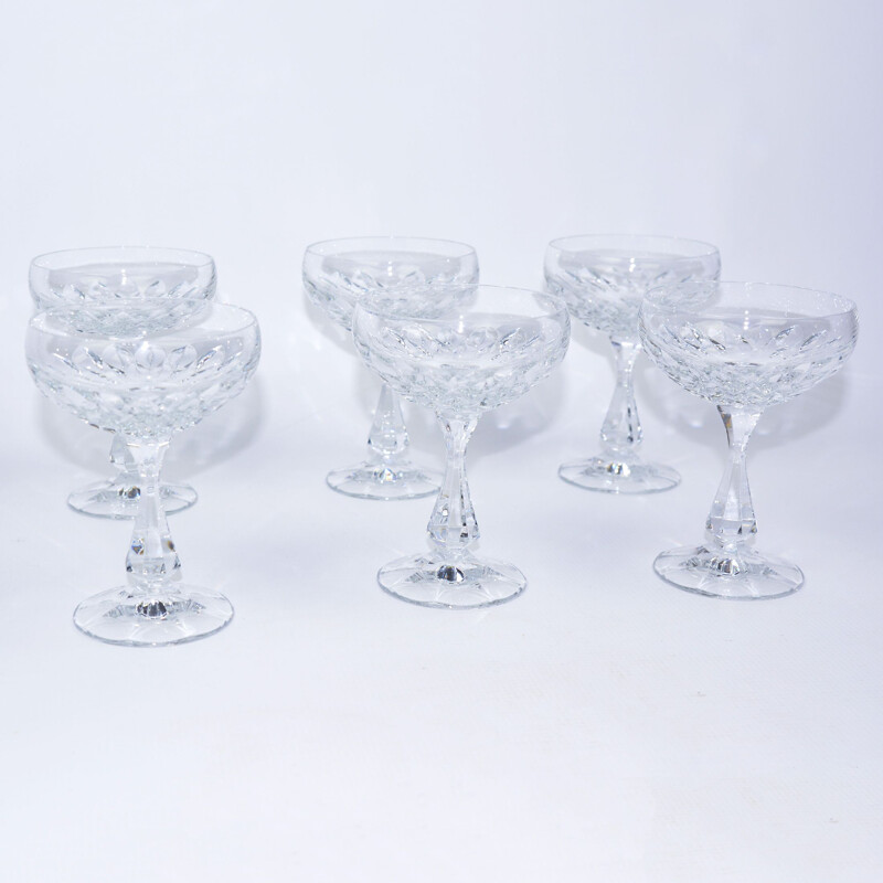 Set of 6 vintage Iris champagne glasses for Villeroy & Boch, Germany 1980s