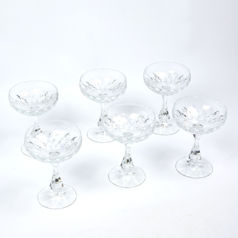 Set of 6 vintage Iris champagne glasses for Villeroy & Boch, Germany 1980s