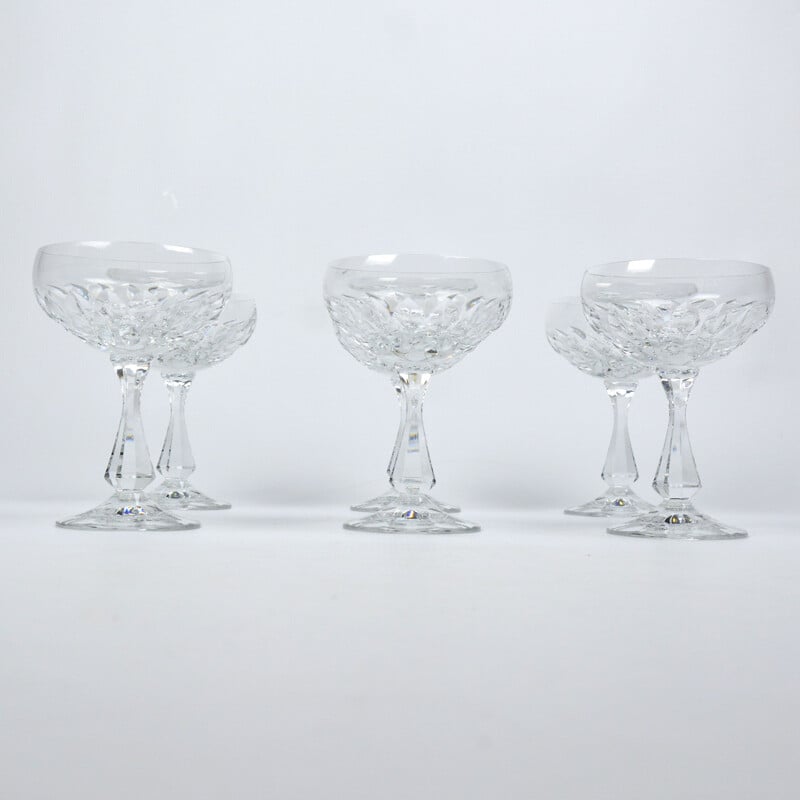 Set of 6 vintage Iris champagne glasses for Villeroy & Boch, Germany 1980s