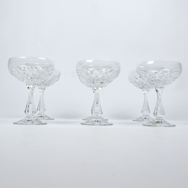 Set of 6 vintage Iris champagne glasses for Villeroy & Boch, Germany 1980s