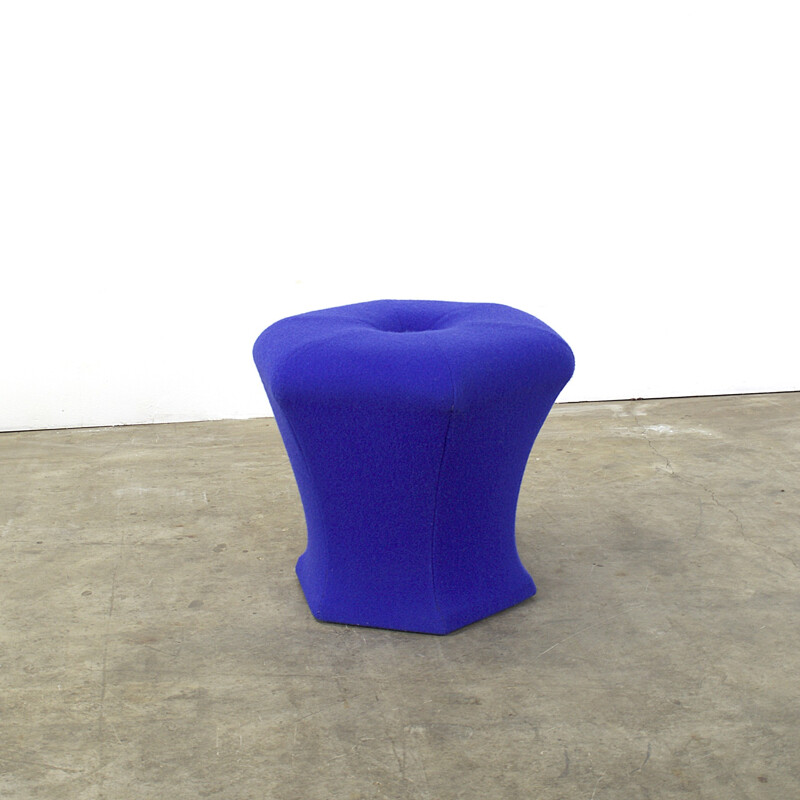 Stool in blue fabric - 1980s