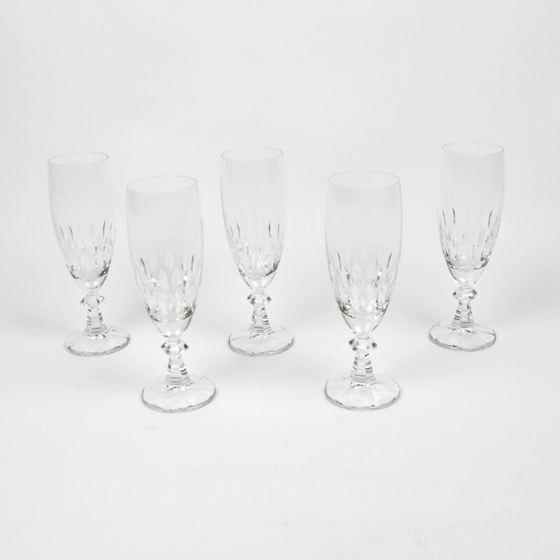 Set of 5 vintage Iris champagne glasses for Villeroy & Boch, Germany 1980s