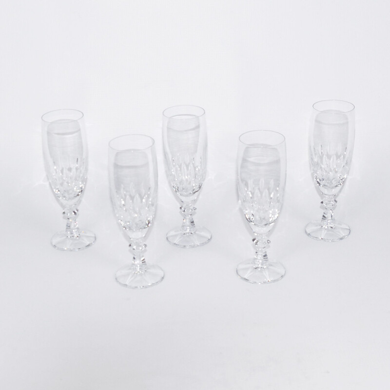 Set of 5 vintage Iris champagne glasses for Villeroy & Boch, Germany 1980s