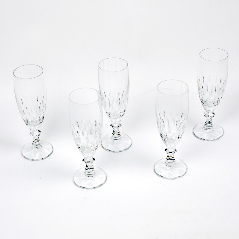 Set of 5 vintage Iris champagne glasses for Villeroy & Boch, Germany 1980s