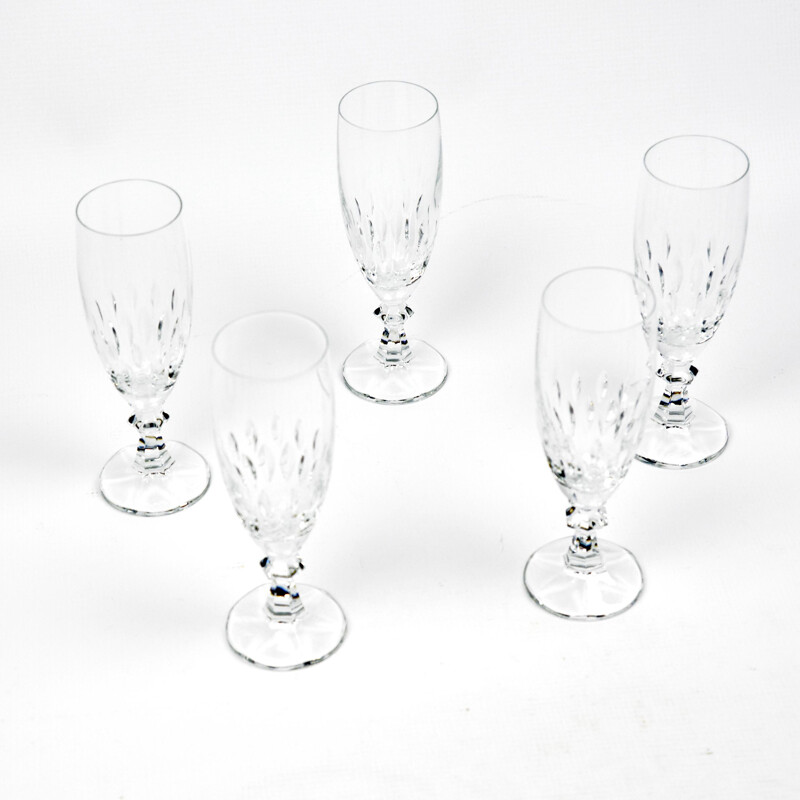 Set of 5 vintage Iris champagne glasses for Villeroy & Boch, Germany 1980s