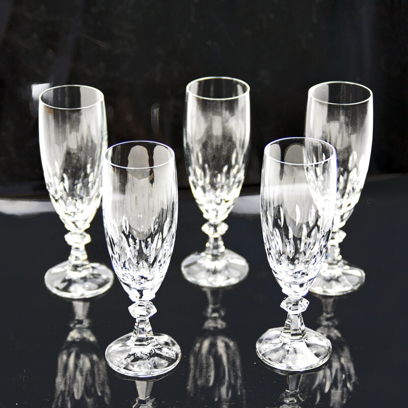 Set of 5 vintage Iris champagne glasses for Villeroy & Boch, Germany 1980s