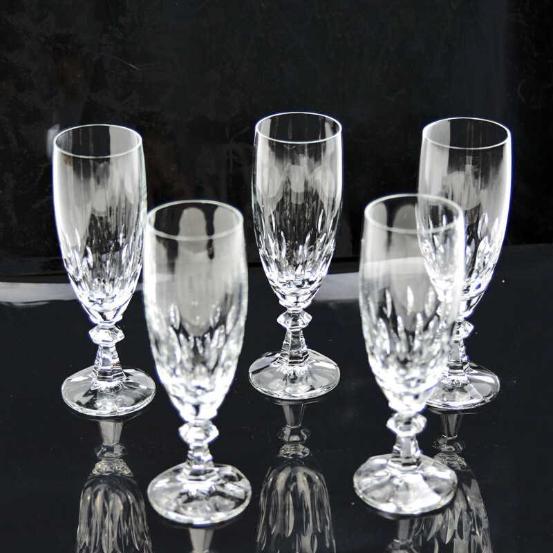 Set of 5 vintage Iris champagne glasses for Villeroy & Boch, Germany 1980s