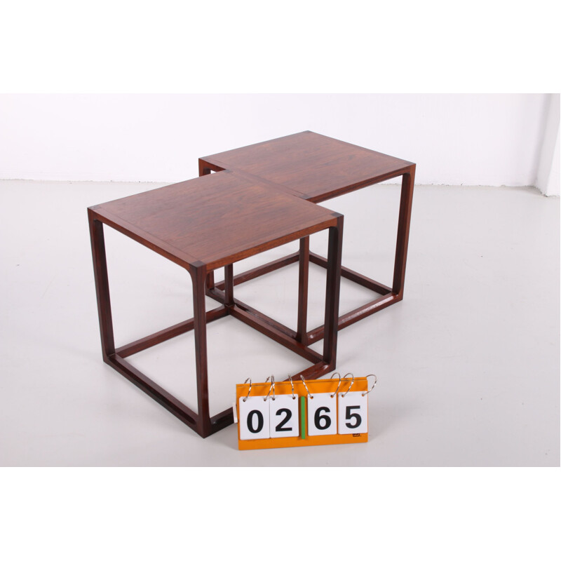 Pair of vintage Cube s coffee table by Aksel Kjersgaard, Denmark 1950s
