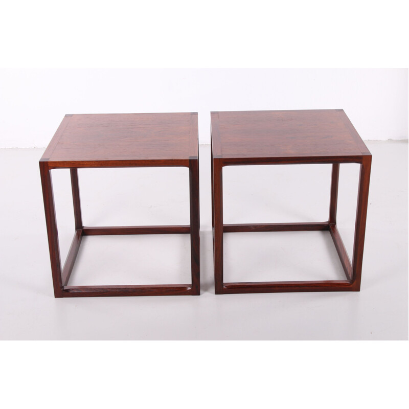 Paire de table basse vintage Cube par Aksel Kjersgaard, Danemark 1950