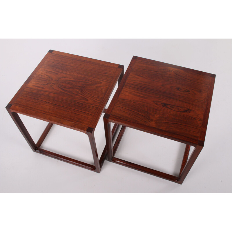 Pair of vintage Cube s coffee table by Aksel Kjersgaard, Denmark 1950s