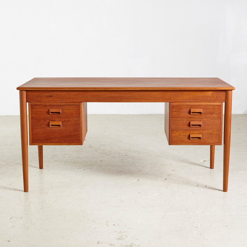 Vintage Teak Desk by Borge Mogensen for Soborg Mobelfabrik 1960s