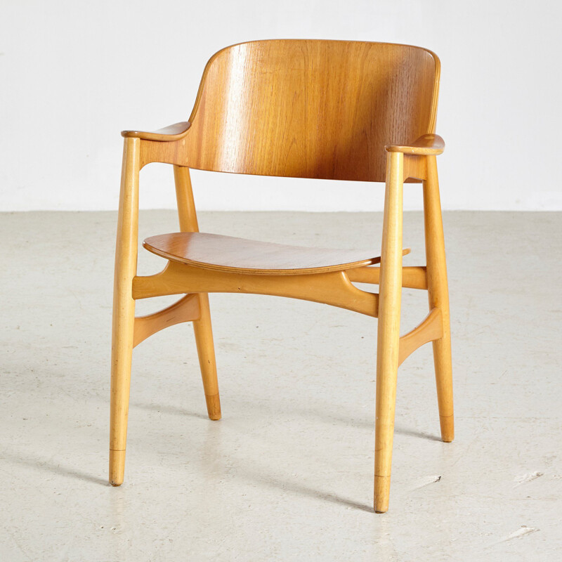 Vintage Oak Model 407 Armchair by Jens Hjorth for Randers Stolefabrik, Danish 1960s