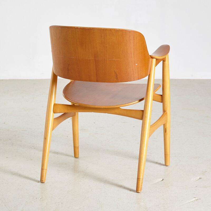 Vintage Oak Model 407 Armchair by Jens Hjorth for Randers Stolefabrik, Danish 1960s