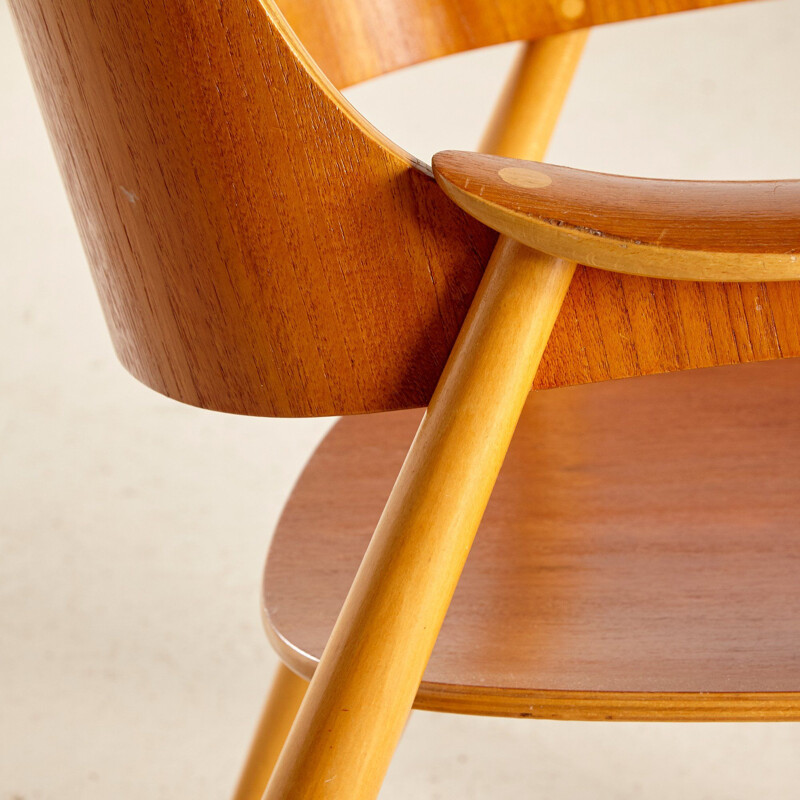 Vintage Oak Model 407 Armchair by Jens Hjorth for Randers Stolefabrik, Danish 1960s