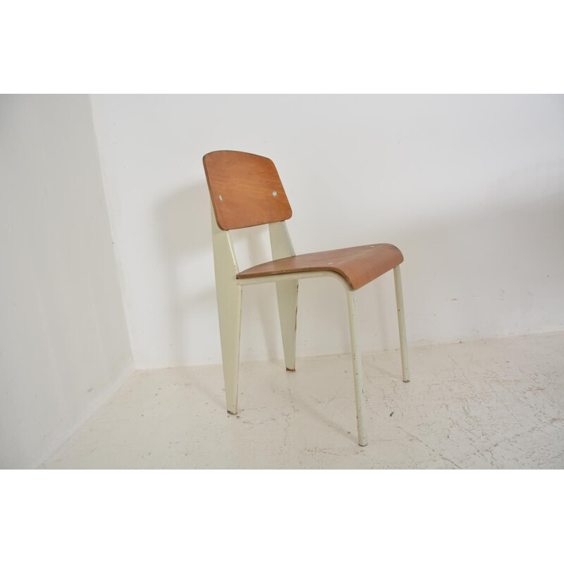 Vintage chair model metropole 305 "Standard" by Jean Prouvé 1950s