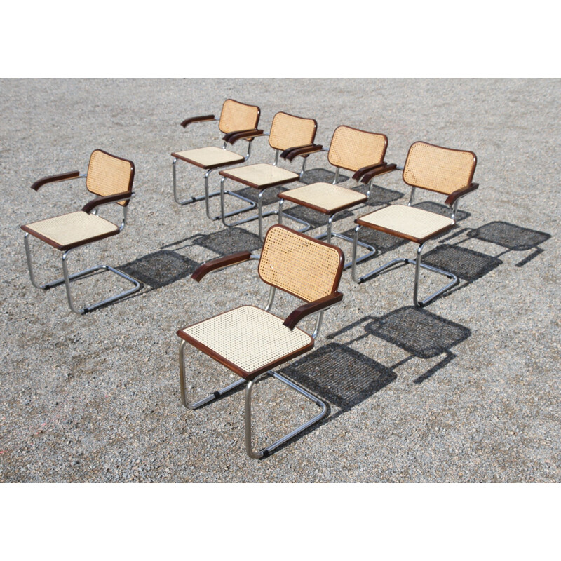 Set of 6 vintage B 64 armchairs by Marcel Breuer