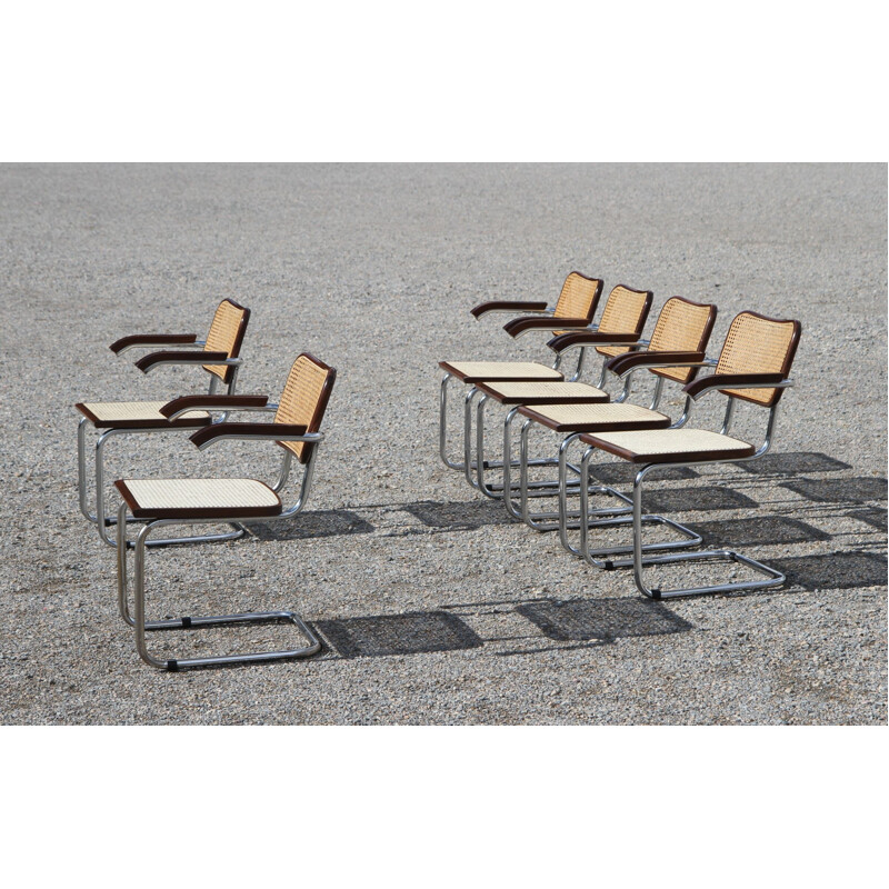 Lot de 6 fauteuils vintage B 64 de Marcel Breuer