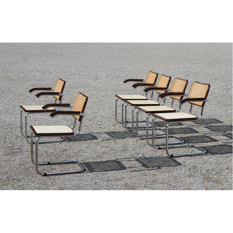 Set of 6 vintage B 64 armchairs by Marcel Breuer