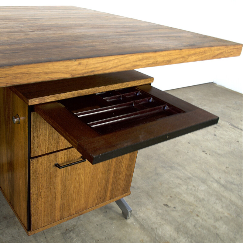 EEKA rosewood and metal desk, Friso KRAMER - 1950s