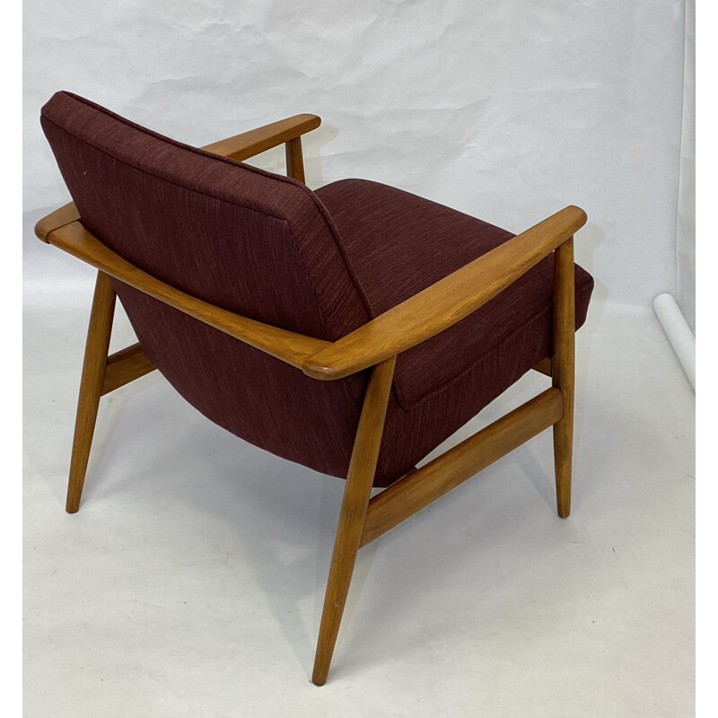 Vintage armchair in burgundy fabric by M. Zieliński, Danish 1960s