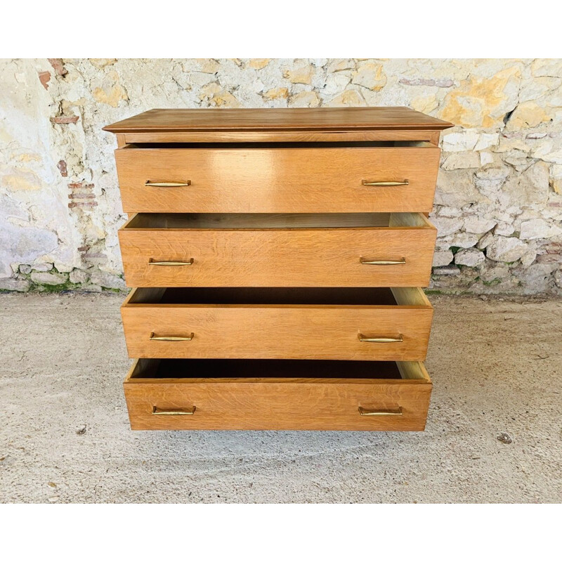 Vintage Chest of 4 Drawers on Compass Feet 1960s