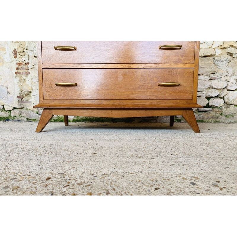 Vintage Chest of 4 Drawers on Compass Feet 1960s