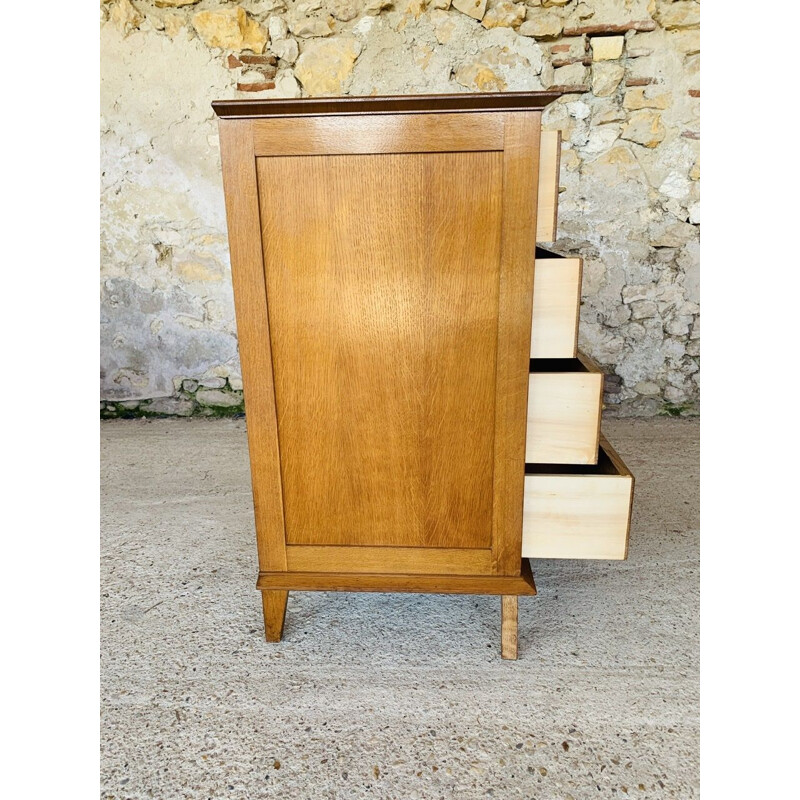 Commode vintage à 4 Tiroirs sur Pieds Compas 1960