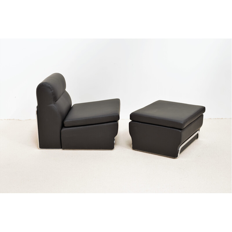 Vintage armchair and ottoman by Horst Brüning for Alfred Kill 1970s