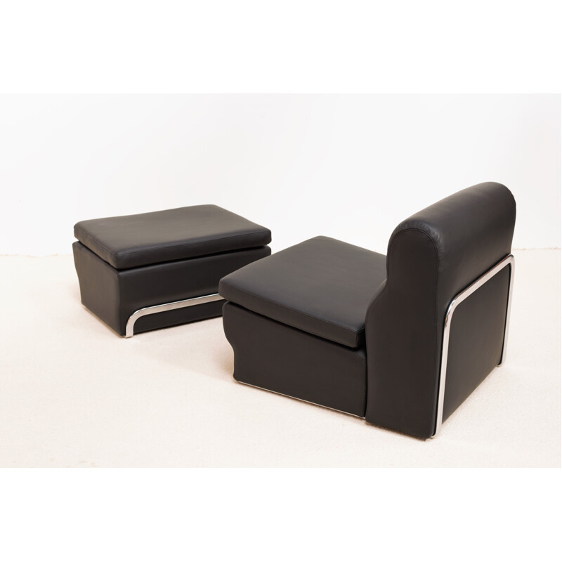 Vintage armchair and ottoman by Horst Brüning for Alfred Kill 1970s