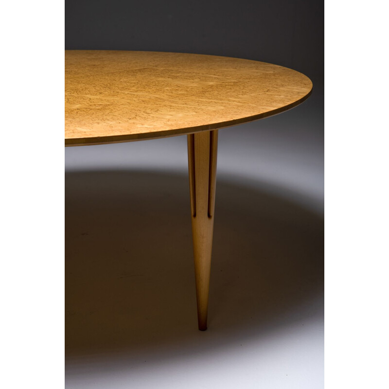 Table d'appoint vintage Bruno Mathsson en loupe pour Mathsson International, Suède 1960